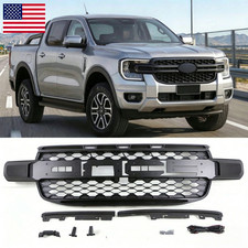Black Front Grille Fits For Ford Ranger T9 2023 2024 Upper Grill With LED Light picture