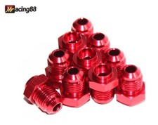 EMUSA 10x -6AN Male to Weld-On Bung Flare Aluminum Red Hose End Fitting Adapter picture