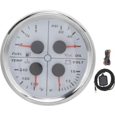 KIMISS Boat Meter 85mm Oil Level/Pressure Meter 4 in 1 Multifunctional Voltmeter picture