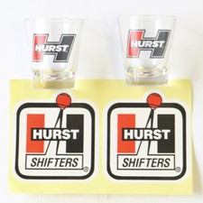 HURST Performance Shot Glass Set of 2 with Vintage HURST Stickers 4 Speed Racing picture