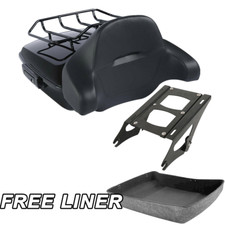 Chopped Trunk Backrest Pad Mount Rack Fit For Harley Road Glide King 14-26 Black picture