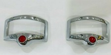 TAIL LIGHT BEZEL HOUSING CHROME MOLDING PAIR .Fits 1950 1951 1952 PLYMOUTH picture