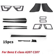 15PCS Brush Black Interior Cover Trim Decor For Benz E class A207 C207 2014-2016 picture