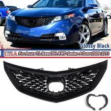 FOR 2009 2010 2011 ACURA TL GLOSSY BLACK FRONT UPPER GRILLE MESH NEW 2022 STYLE picture