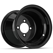 GTW Black Steel Golf Cart Wheel | 10x8 | 3:5 Offset | 4x101.6mm Bolt Pattern picture