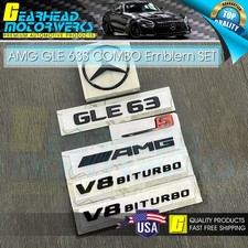 AMG GLE63S SUV V8 BITURBO Rear Star Trunk Emblem Black Combo For Mercedes W166 picture