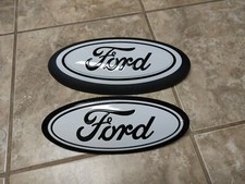 2021-22 F150 custom emblems OXFORD WHITE & GLOSS BLACK, TEXTURED SURROUND picture