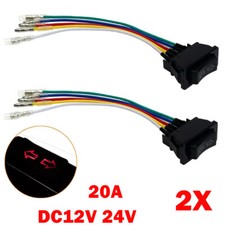 2x 5Pin/Wire Car Window Power Switch Universal UP/DOWN Red LED Lighted DC12V/24V picture