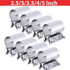 4/8pcs 2/2.5/3/3.5/4/5 Inch Butt Joint Exhaust Band Clamp Stainless Steel T304 picture