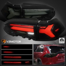 Black/Smoke Fits 2019-2024 Toyota RAV4 LED Sequential Signal Tail Brake Lights picture