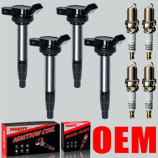 Brand 4X OEM Ignition Coil & 4 Iridium Spark Plug For Toyota Corolla Prius UF596 picture