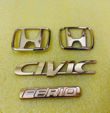 JDM ORIGINAL HONDA CIVIC EK 1996-2000 GOLD EMBLEM SET RARE ITEM MADE JAPAN USED picture