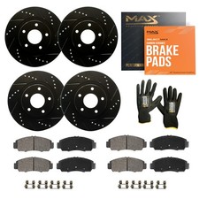 Front & Rear Drilled Slotted Rotors + Pads for 2007-2011 2012 Nissan Sentra picture