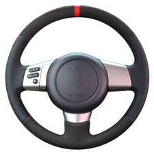 Suede&Black Leather Car Steering Wheel Cover Stitch Wrap For Toyota FJ Cruiser picture