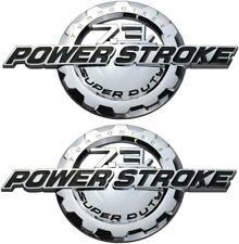 2pcs Chrome 7.3L Power Stroke Super Duty Logo Side Fender Emblems 3D Badge picture