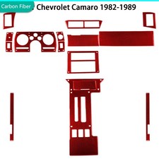 15Pcs Chevrolet Camaro red carbon fibre full interior dashboard trim kit 1982-89 picture