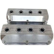 392 Hemi Valve Covers - Finned - Die-Cast Aluminum - Polished - Made in the USA picture