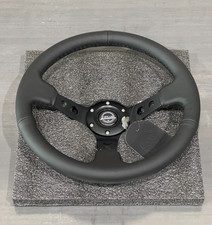 SALE NRG Deep Dish Steering Wheel 350mm Black Leather Black Center (RST-006BK) picture