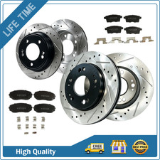 12.60'' Front Rear Drilled Slotted Brake Rotors Pads for 2010 2011 MAZDA CX-9 picture
