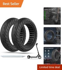 High-Performance 10x2.125 Tubeless Scooter Tire - Shock-Resistant, Black Pair picture