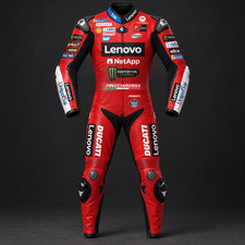 Marc Marquez Leather Motorcycle Suit, Red One Piece Racing Leathers, Custom Fit picture