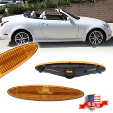 2PCS Amber Lens Front Side Marker Light Housing Kit For 2002-2010 Lexus SC430 picture