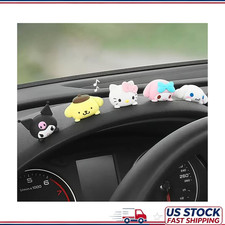 Cute Cartoon PVC Mini Figurine Set, 5pc Car Dashboard Interior Decor WomColor: A picture