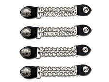 Buffalo Nickel Motorcycle Vest Extenders for Men Biker Double Chrome Chains picture