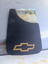 NOS  Chevy Mud Flaps Gold Bowtie Plasticolor Guards PAIR Chevrolet 9x15 NEW picture
