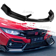 BLZ STYLE GLOSS BLACK LED FRONT BUMPER LIP FOR 17-21 HONDA CIVIC Si & HATCHBACK picture