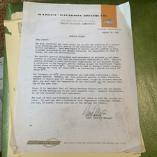 1963 Harley Davidson Factory Original Service Shop Service Papers Dealer picture
