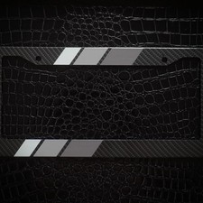 Carbon Fiber TRD Grey Scheme Retro Stripes License Plate Frame fits Toyota picture