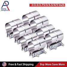 4/8pcs 2/2.5/3/3.5/4/5 Inch Lap Joint Exhaust Band Clamp Stainless Steel T304 picture