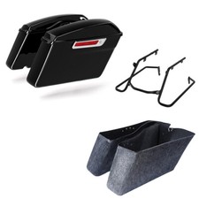 Black Hard Saddlebags & Conversion Bracket Fit For Harley Breakout Fat Boy 18-25 picture