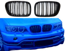 Fit 2000-2003 BMW X5 E53 PRE-LCI Front Bumper Gloss Black Grill Dual Slat Grille picture