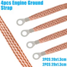4x Engine Ground Strap Copper Cable Kit For Car Truck Firewall Engine Body Frame picture