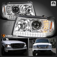 Fits 2001-2011 Ford Ranger LED Strip Projector Headlights Signal Lamp Left+Right picture