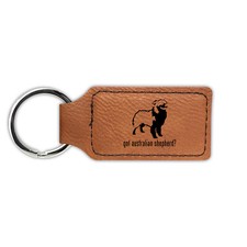 Got Australian Shepherd Keychain Leatherette - Laser Engraved - aussie picture