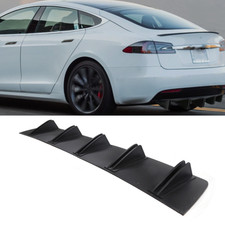 For Tesla Model S Rear Diffuser Fins Bumper Splitter Spoiler Lip Matte Black picture