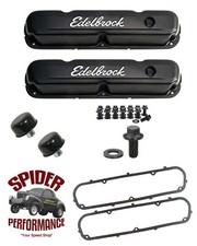 1965-up Plymouth small block BLACK valve covers Edelbrock picture