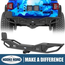 Hooke Road Tubular Rear Bumper w/ Hitch Receiver for 2018-2026 Jeep Wrangler JL picture