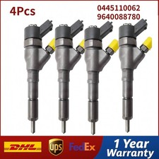4X 0445110062 9640088780 Injector for Citroën C5 Peugeot 307 Fiat Scudo 2.0 HDi picture