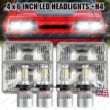 For 1979-1986 Ford Mustang 4PCS 4x6 inch LED Headlights High/Low Beam Bulb picture