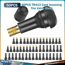 For Car Truck 50Pcs TR413 Rubber Tire Valve Stems Tubeless Black picture