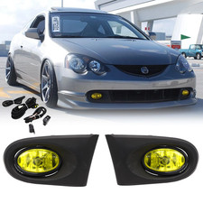 Fit 2002 2003 2004 Acura RSX Pair Yellow Lens Driving Fog Lights Lamps w/wiring picture