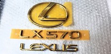 FITS New Lexus LX570 Emblem Rear Trunk Complete Gold KIT 08 09 10 12 13 14 15 16 picture