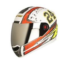 Steelbird Air Rage Glossy White Red Yellow Silver Visor 580mm Helmet ECs picture