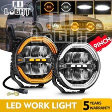 2x 9inch Led Round Driving Spot Work Light Offroad DRL Spotlight 4x4 Truck Black picture