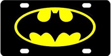Aluminum License Plate TAG  6'' x 12'' with Vinyl Logo Made in USA FOR Batman picture
