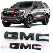 2025-2026 GMC Yukon AT4,Elevation XL Front & Rear All Black Emblems picture